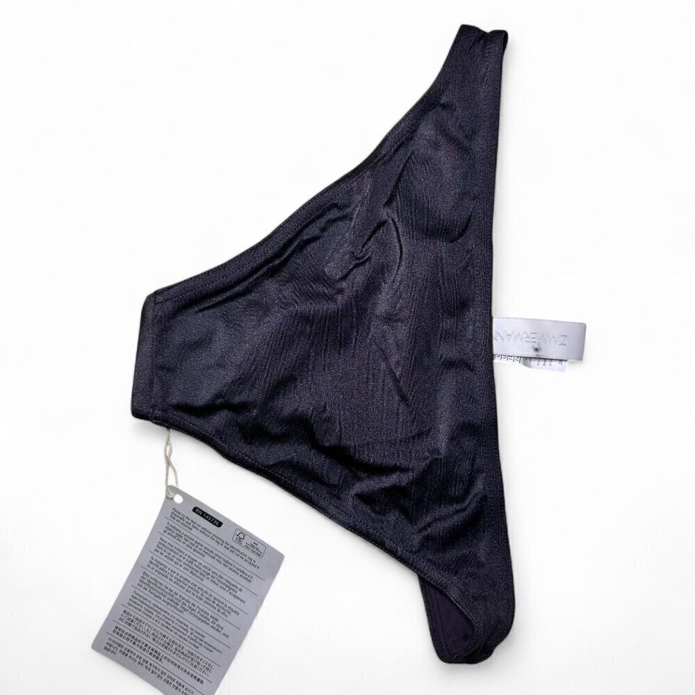 Zimmermann Women's Shimmery Dark Grey Bikini Swim Bottoms US 2 - 4 NWOT - Picture 6 of 7